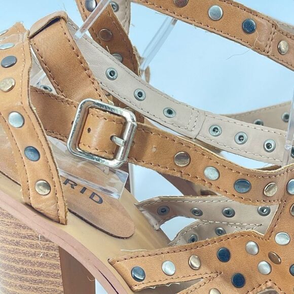 Torrid Womens Heels Strappy Sandals Metal Embellishment Brown Camel Size 8 - Picture 7 of 15